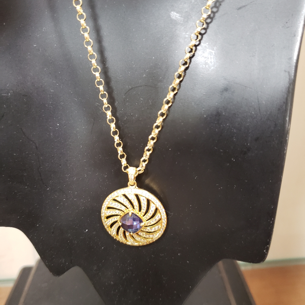 Danecraft Sterling Silver Vermeil Pendant 29 Chain Necklace Purple Clear Stones 50$
